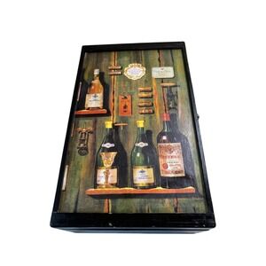 Decorative Wooden Wine Box by Dennis East International for 2‎ Bottles w/Handle